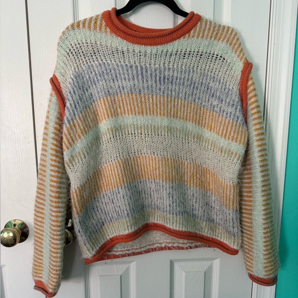 Urban Outfitters Striped Mixed Knit Pullover Sweater